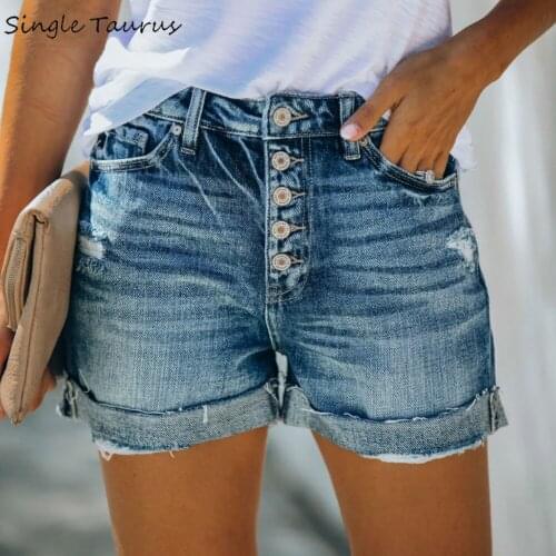 High Waist Jeans Shorts Women Button Fly Jean Shorts Women Summer Vintage Denim Streetwear Ropa De Verano Mujer Dropshipping