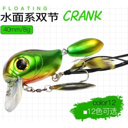 1PCS Creativity Fishing Lure 8g 40mm Floating Minnow Crank Spoon Isca Artificial Baits Fishing Hard Baits Tackle Pesca