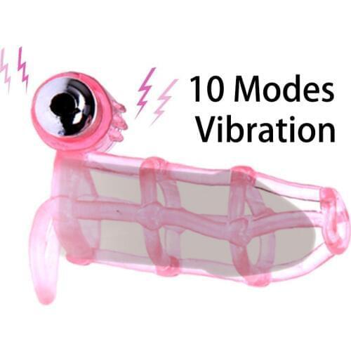 10 Modes Condom Vibrator Condoms for Men Penis Sleeve Enlarger Dick Extender Cock Enlargement for Sex Erotic Intimate Goods Shop