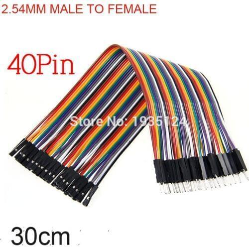 10PCS Free Shipping 2.54mm Dupond Male to Female Jumper Wire 30CM 40P Breadboard Arduo Cable Assembly
