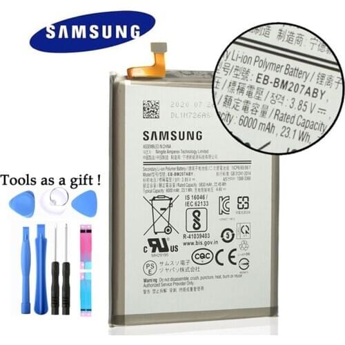 100% original 6000mAh EB-BM207ABY battery, used for original Samsung Galaxy M30s SM-M3070 replacement mobile phone battery