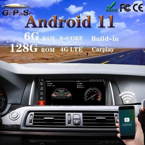 1920*720 HD 6G+128G android 11 Car Radio Player Pantalla GPS Navigation for BMW serie 5 F10 F11 2010-2016 CIC NBT system
