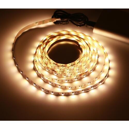 3528 USB Party Home DIY LED Strip Bare Lights Illuminate Tape Led Lamp With Warming Light Festival Cabinet Desktop Decorations