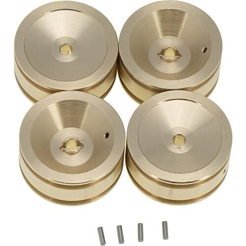 4PCS Brass Wheel Hub Counterweight Wheel for 1/24 Axial SCX24 90081 RC Car Accessories
