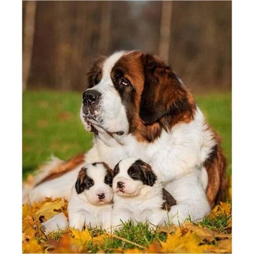 Diy Custom Photo Diamond Painting Cross Stitch Saint Bernard Dog Pet 5d Embroidery Full Square Round Diamond Home Decoration