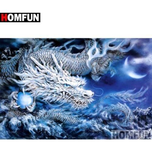 HOMFUN Full Square/Round Drill 5D DIY Diamond Painting "Dragon scenery" Embroidery Cross Stitch 5D Home Decor Gift A17048