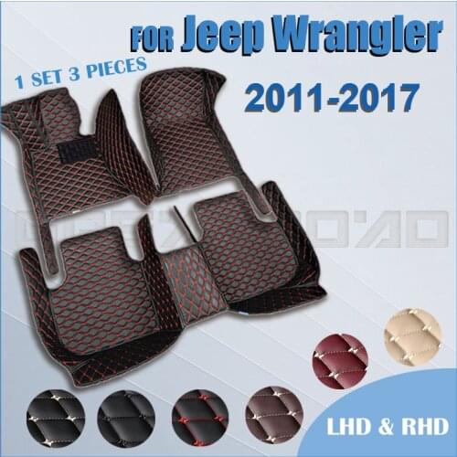 Car floor mats for Jeep Wrangler(FOUR DOOR)2011 2012 2013 2014 2015 2016 2017 Custom auto foot Pads automobile