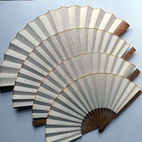 Retro Carved DIY White Folding Rice Paper Fans for Party Decoration Personalized Hand Fans Traditional Chinese Fan 9.4"-13" 10pc