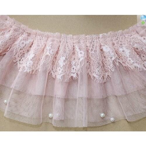 FREE SHIPPING 12cm Beautiful Chiffon ruffle lace trimmings,4 Colors for chioce, Lace Trim Crafts/ DIY Sewing