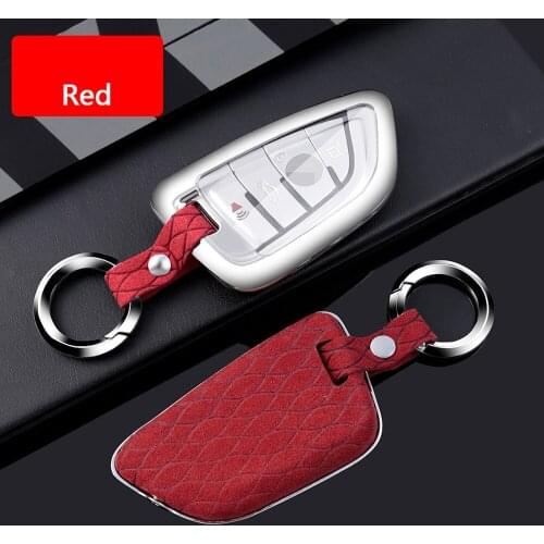 Car Key Fob Cover Genuine Leather Galvanized Alloy for BMW X5 F15 X6 F16 G30 7 1 2 5 Series G11 X1 X5 F48 218i