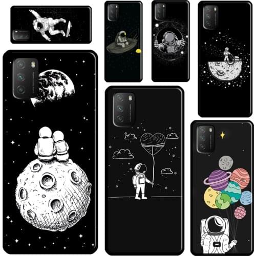 Space Starry Sky Moon astronaut For POCO X3 Pro M3 F1 F2 F3 Phone Case For Xiaomi Mi 11 Lite 9 10 A3 Mi 11 Ultra 10T Pro