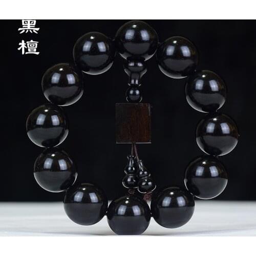 Black Sandalwood Hand string ebony rosewood Bracelet mens wooden old material high density sunken water Buddha pearl jewelry