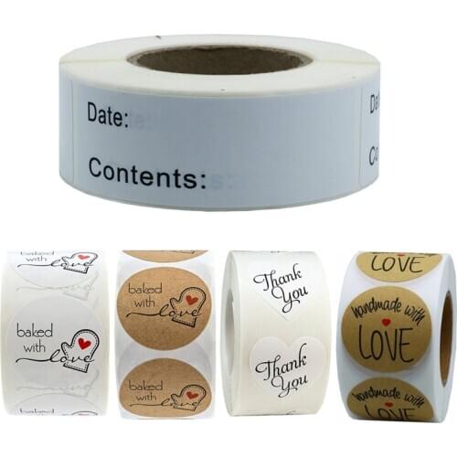 Bullet Journal Diary Decorating Stickers Label Baked Handmade with Love Sticker for Package Decor and Wedding Party Favors