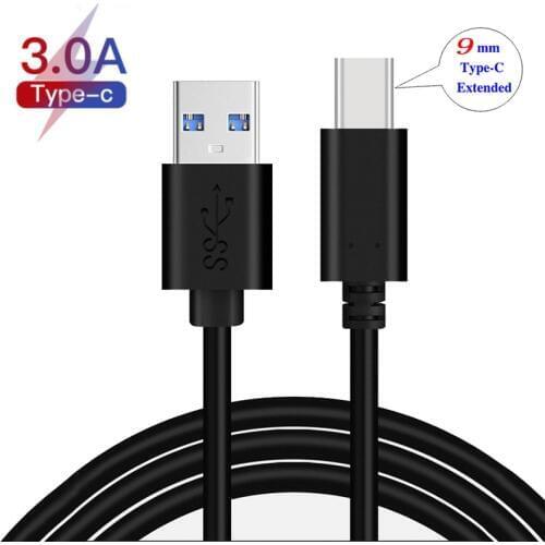 9mm Long USB Type-C Extended Tip Fast Charger 3A Cable for Blackview BV5900,BV9100,BV9500 BV9600 Plus Pro,BV9700 Pro,BV9800 Pro