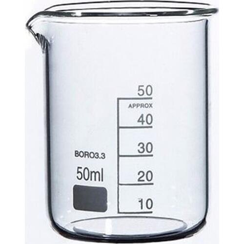 50ml Low Form Transparent Beaker Laboratory Glass Graduated Volumetric Beaker Container Measuring Cup Tool