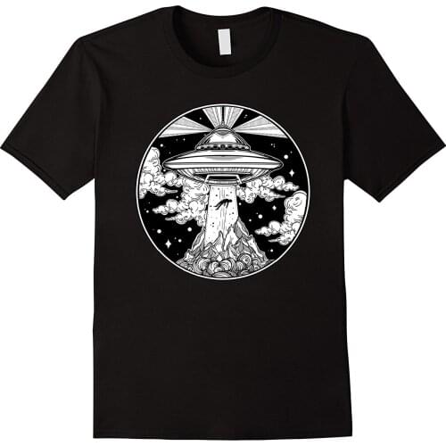 Hot sale Fashion Alien Space Tattoo TShirt - UFO 51 Area Roswell Believe t-shirt men short sleeve Top Tee shirt