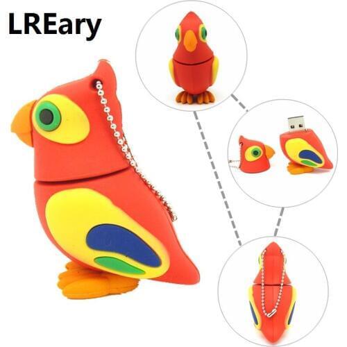 Cute Parrot pen drive cartoon bird usb flash drive 32gb 16gb 8gb 4gb flash memory stick animal pendrive USB2.0 real capacity