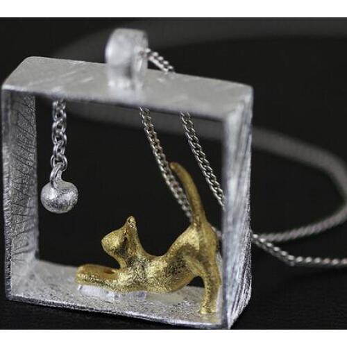 Trendy Silver Color Cat Necklaces For Women Big Choker Necklaces Party Jewelry Girls Gift Collares Bijoux