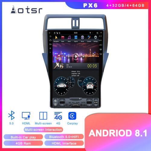 Android 8 16" Tesla style DVD multimedia player GPS navigation for Toyota Prado 150 2018+ car radio player Auto stereo head unit