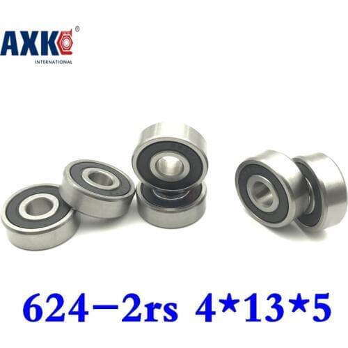 2019 New Rodamientos Thrust Bearing 50pcs Free Shipping Double Rubber Sealing Cover Deep Groove Ball Bearing 624-2rs 4*13*5 Mm