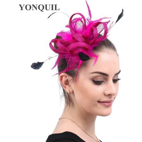 New Style Wedding Headwear For Bride Elegant Marry Fascinator Hair Accessories Women Fashion New Sinamay Fascinators Hair Clips