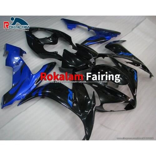 For Yamaha R1 YZF1000 2004 2005 2006 YZFR1 04 06 Blue Flame Black Motorcycle Fairing Shells (Injection Molding)