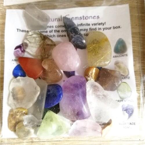 Wholesale price natural crystal tumble stone mix crystal chips healing crystal set for gift or sale 1 bag