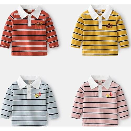 2-7T Toddler Kid Baby Boy Clothes Spring Summer Striped T-Shirts Cute Sweet Gentleman Tee Top Casual Plain Tshirt Outfit