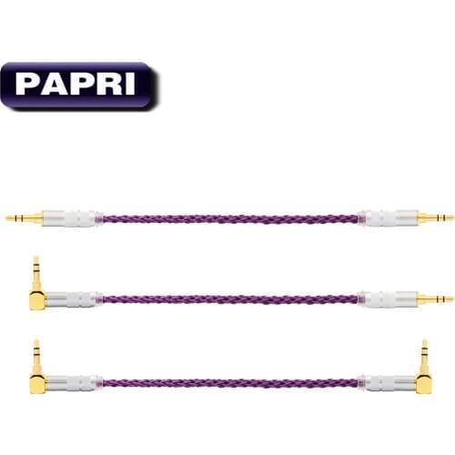 PAPRI R10 PVC 8 Core 6N OCC Copper Silver Plated 3.5MM Male To Male AUX Cable Mobilephone Connection Audio Cable