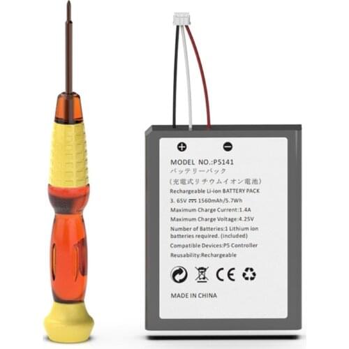 1560mAh Rechargeable Battery for PS5 Controller,Replacement Bilt-in Lipo Battery