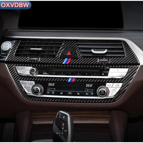 Carbon Fiber Strip Air Conditioning CD Panel Decorative Cover Trim Interior Accessories Car Styling Sticker For BMW G30 5 Series