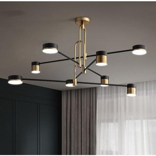 Industrial chandelier Gold Black Metal nordic style lamp For Home dining room Decoration 4/6/8 Heads Black Golden chandelier