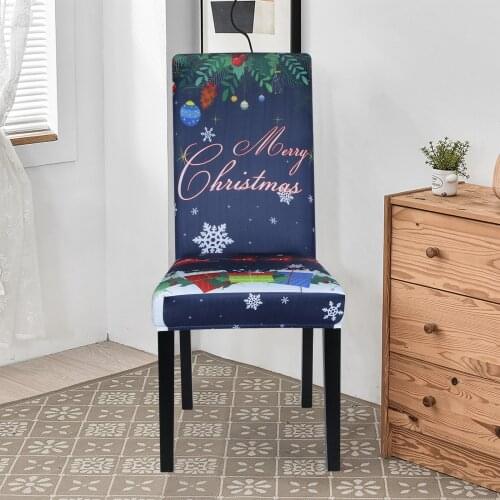 Christmas Chair Cover Spandex Chair Cover Elastic Protective Removable For Dining Wedding Hotel Banquet Living Room