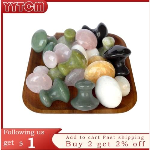 Rose Quartz Mushroom Foot Massage Stone Crystal Jade Facial Body Thin Anti-wrinkle Relaxation Beauty Health Care Tool