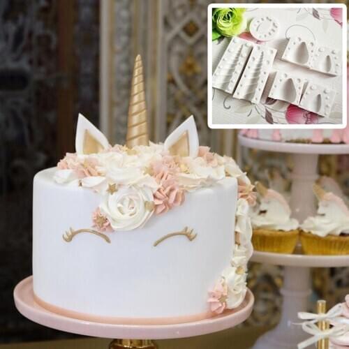 DIY 3D Unicorn Baby Birthday Silicone Cake Mold Fondant Sugarcraft Mould Baking Tool Unicorn model