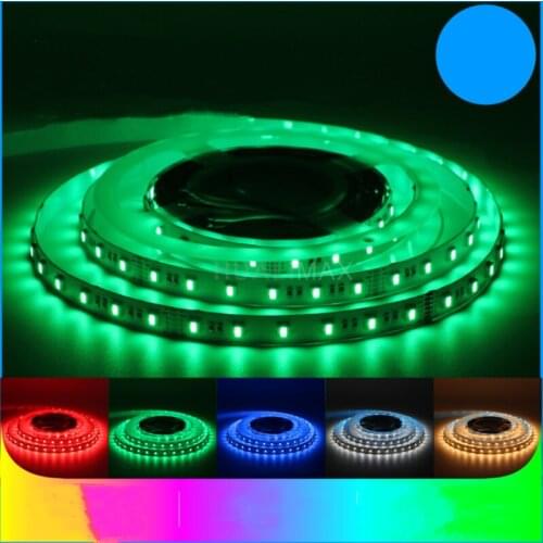 Free Shipping RGBWW 5 Color In 1 Chip LED Strip Light Tape DC12/24V SMD 5050 30LEDs/M Desk Screen TV Background Room Lighting
