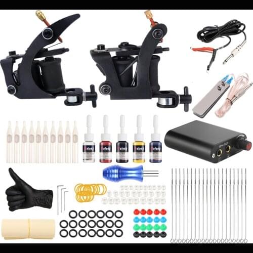 Tattoo machine suit professional coil tattoo machine full set of tattoo equipment new secant fog tattoo machine