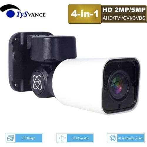 Outdoor AHD 5MP 1080P Vandalproof IR Bullet PTZ Security Camera 2MP TVI CVI CVBS 4in1 Pan Tilt 4X Zoom Waterproof UTC RS485