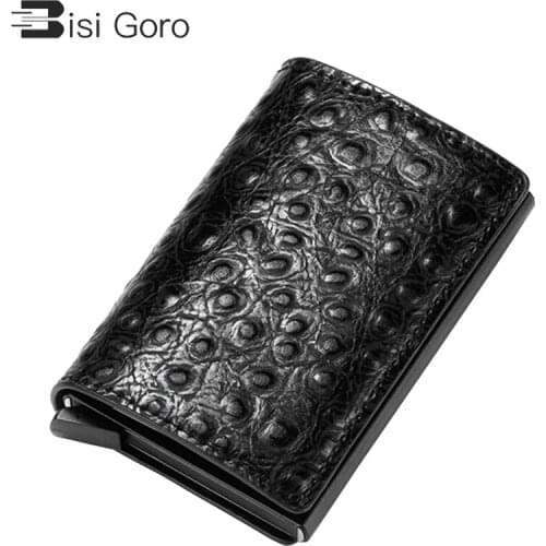 BISI GORO 2021 Smart Credit Card Case Multifunctional Business Card Holder High Quality Pop Up Wallet Mini Fashion Solid Purse