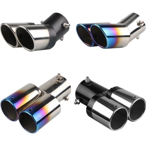 Slant Car Exhaust Tip Burnt Blue Stainless Steel Universal Auto Muffler Silencer for Caring Personal Cars Accessories