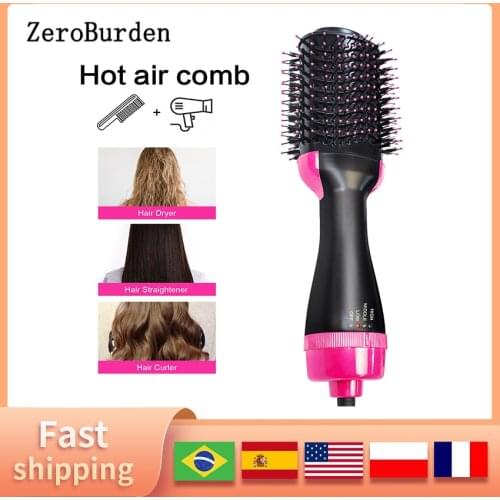 One Step Hair Dryer & Volumizer 1000W 4 IN 1 Hair Straightener Hot Air Brush Negative Ion Wet Dry Use Generator Hair Curler
