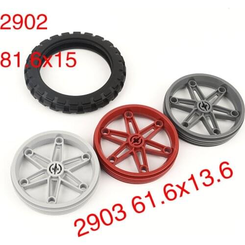 1PCS High-tech building block MOC 2902 + 2903 motorcycle tire hub assembled toy ev3 educational aids