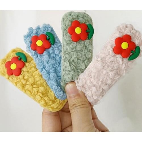 Hair Clip Floral Design Hair Accessories Kid Girls Women Red Flower Hairpin for Birthday/Easter Gift Girl Faux Wool Hair Pin