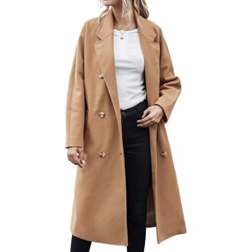 Womens Double-Breasted Coat Windproof Outerwear Jacket Warm Trench Coat Lightweight Outdoor Jacket With Belt
