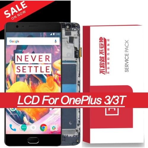 100% Original 5.5'' AMOLED Display for OnePlus 3 3T A3000 Full LCD Touch Screen Digitizer Repair Parts with Service Pack