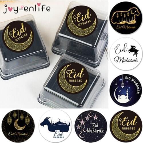 60/100pcs Eid Mubarak Decoration Paper Sticker Lable Seal Gift Sticker Islamic Muslim Mubarak Decoration Eid Al Adha Supplies