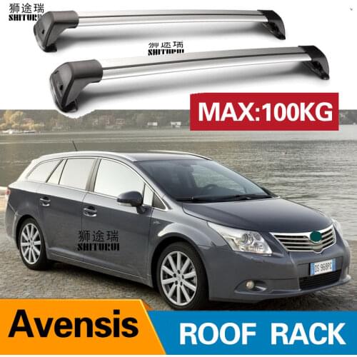 2 Pcs for TOYOTA Avensis 2009+ T27 Roof Bar Car Special Aluminum Alloy Belt Lock Led Shooting ROOF RACK CORSS Rack