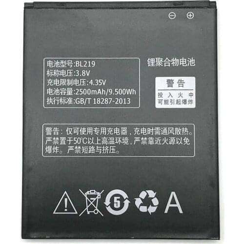 2500mAh BL219 BL 219 LI-ion Phone Battery For Lenovo A880 S856 S810t A889 A890e A916 Replacement Phone Battery Parts