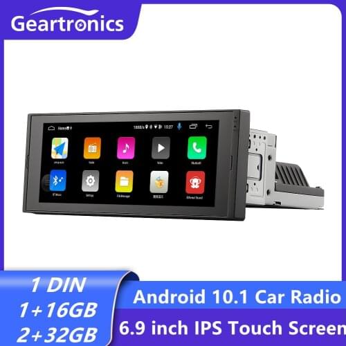 1DIN Android 10.1 Car Radio 6.9InchIPS Touch Screen Multimedia Video Player GPS Auto Stereo Radio With Bluetooth WiFi AUX Input