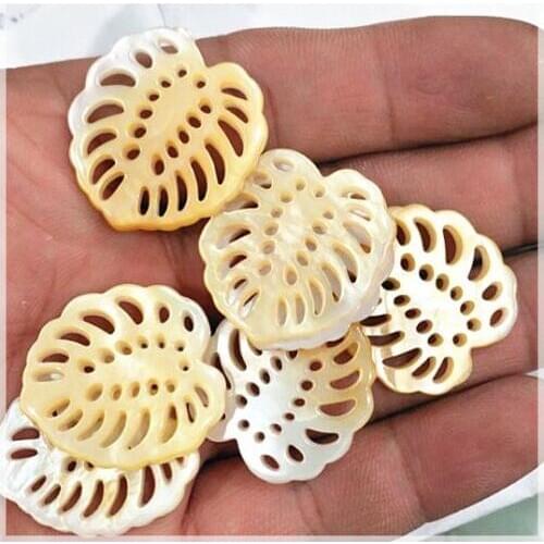 3pcs yellow dish shell pendants seawater shell beads nature leaf size 23x25mm nature shell beads mother of pearl new arrivals